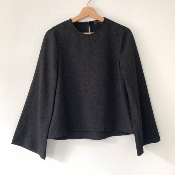 BCBG MaxAzria "Tracey" Angel-Sleeve Pebbled Blouse - Picture 1 of 8